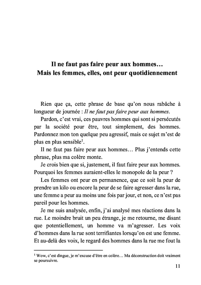 Il ne faut pas faire peur aux hommes