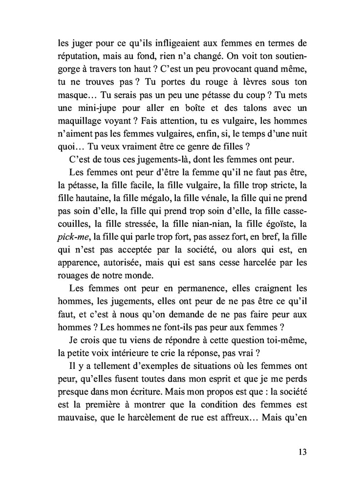 Il ne faut pas faire peur aux hommes