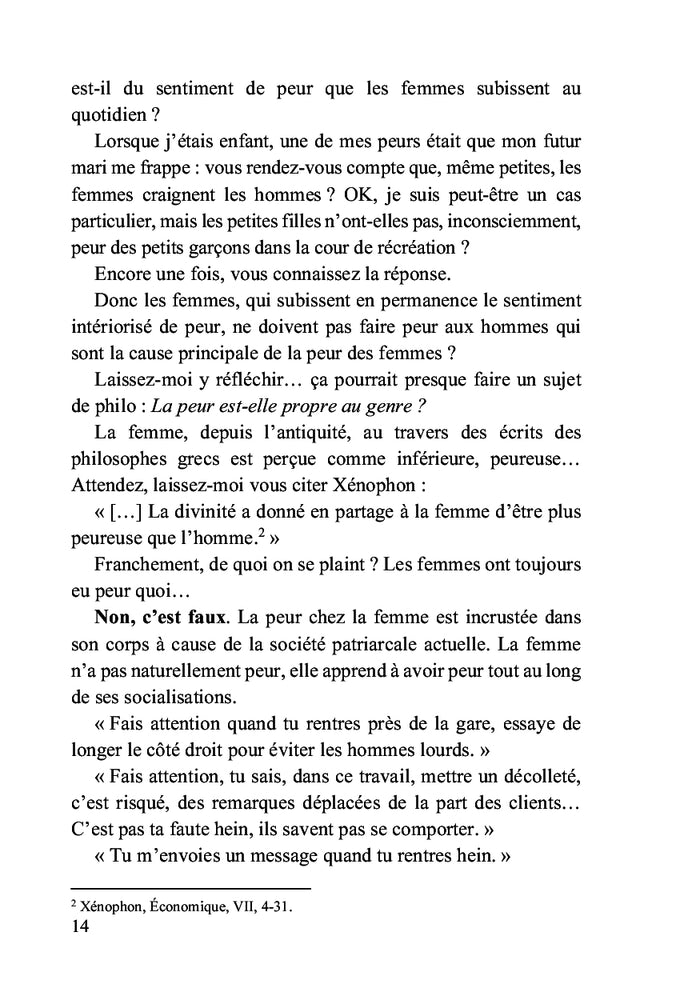 Il ne faut pas faire peur aux hommes