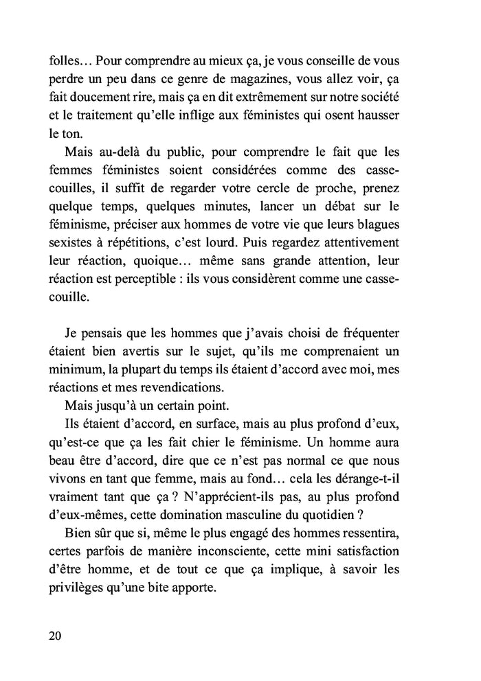 Il ne faut pas faire peur aux hommes