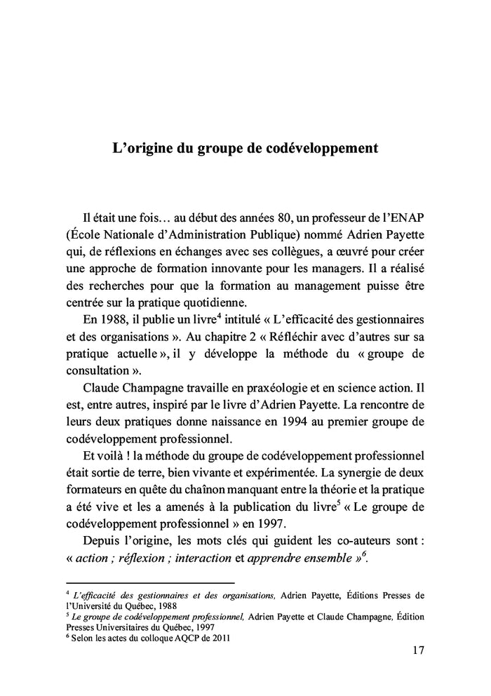 Le groupe de codéveloppement personnel