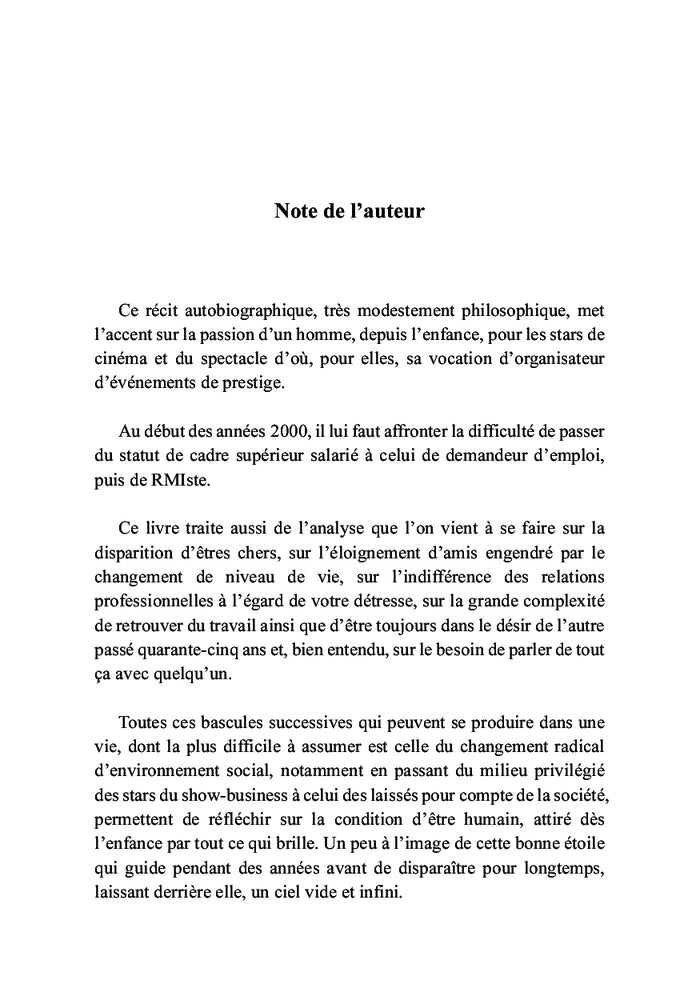 Sur un chemin d'étoiles