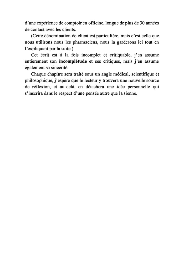 Parole d'un pharmacien