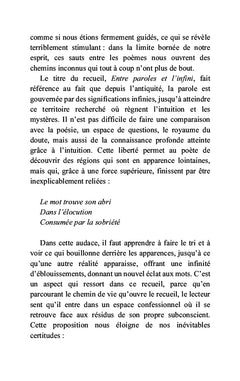 Entre paroles et l'infini