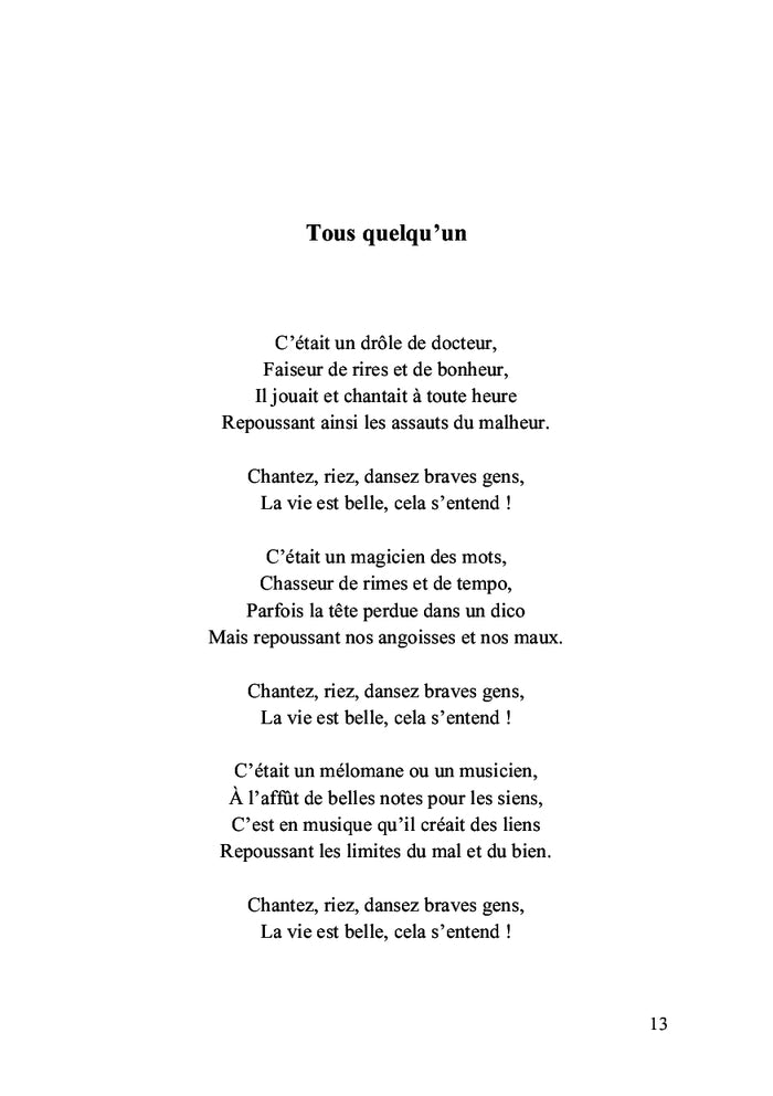 Tous quelqu'un, tous poètes