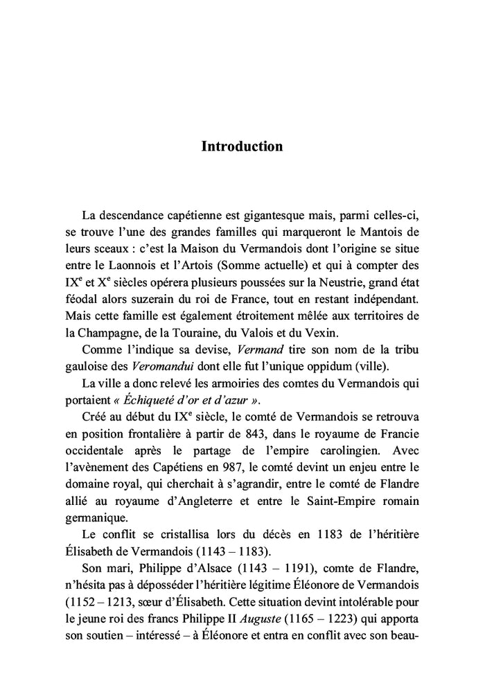 Les comtes de Vermandois de la lignée capétienne