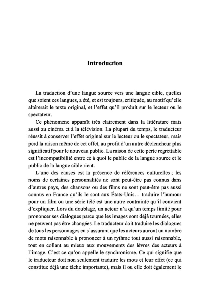 La traduction de l'humour pour la télévision L'adaptation de l'humour dans la sitcom Friends