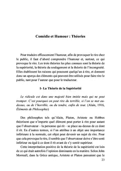La traduction de l'humour pour la télévision L'adaptation de l'humour dans la sitcom Friends