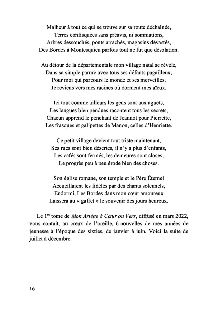 Mon Ariège à coeur ou vers