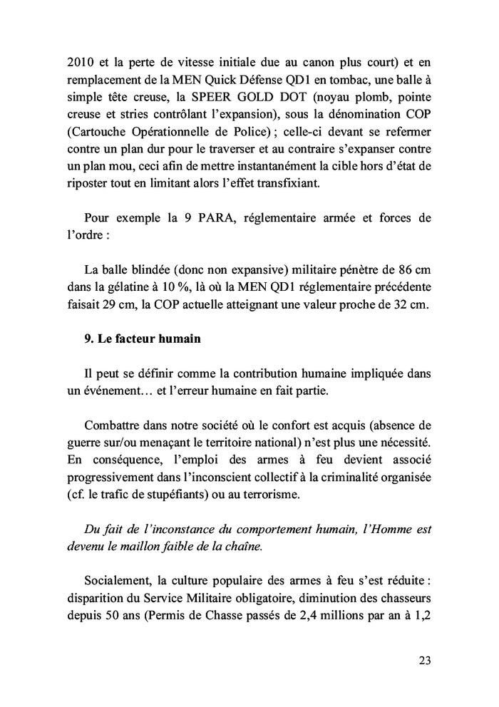 Balistique des armes à feu de poing et d'épaule