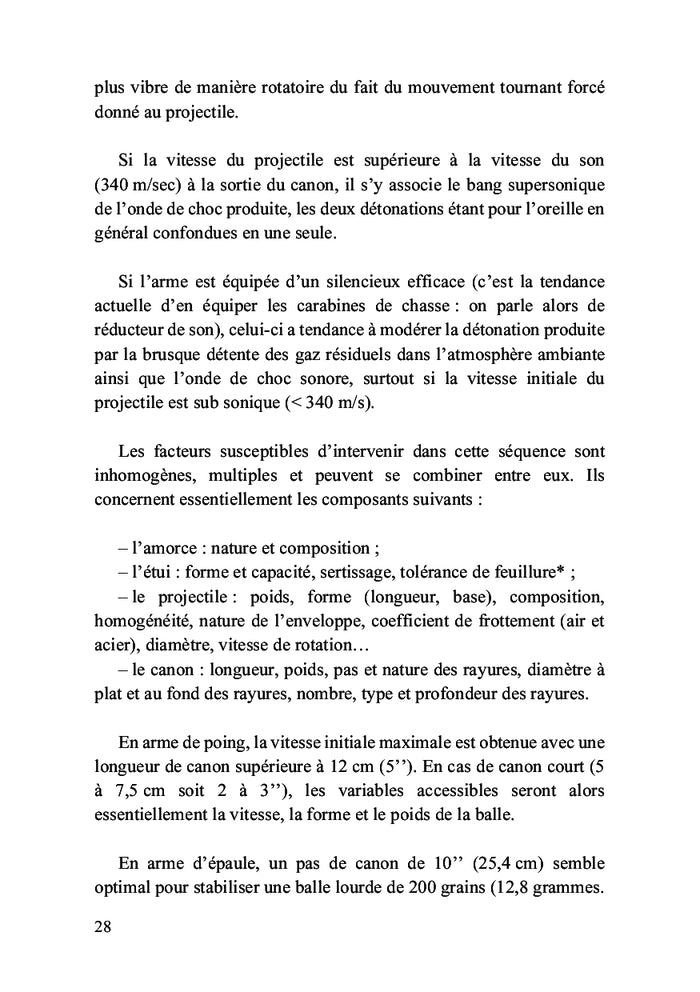 Balistique des armes à feu de poing et d'épaule