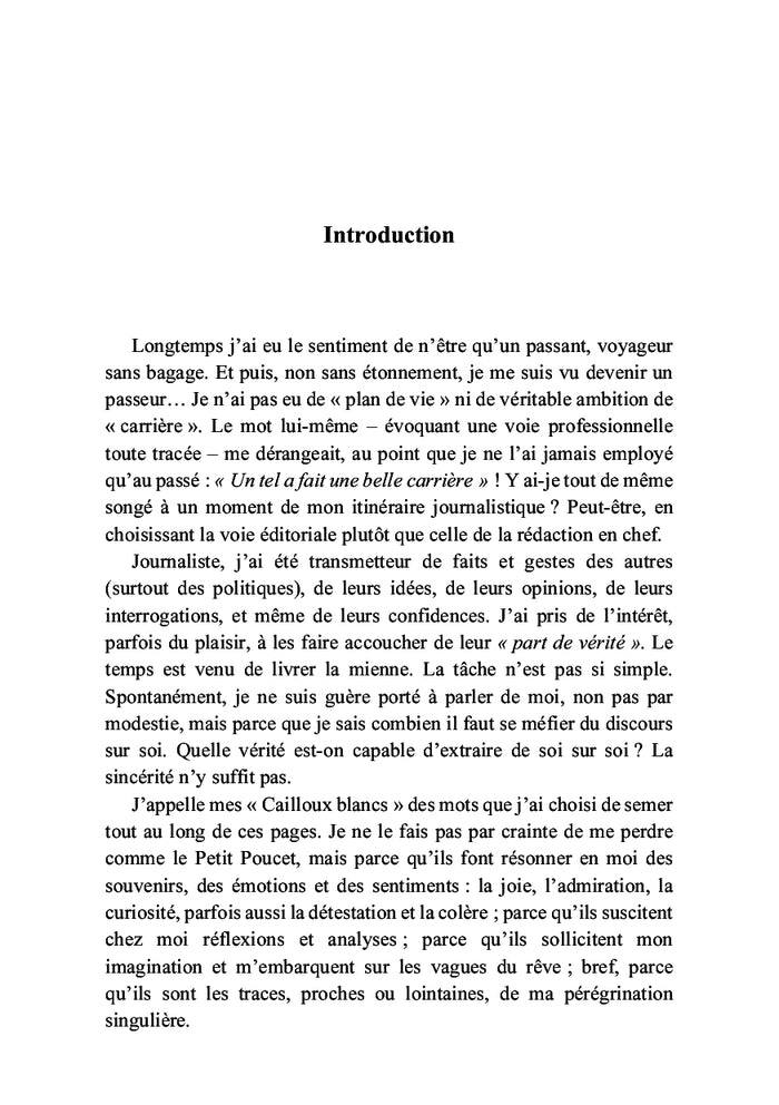 Mes cailloux blancs Les mots d'une vie