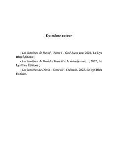 Les lumières de David Tome 4 : Amour infini