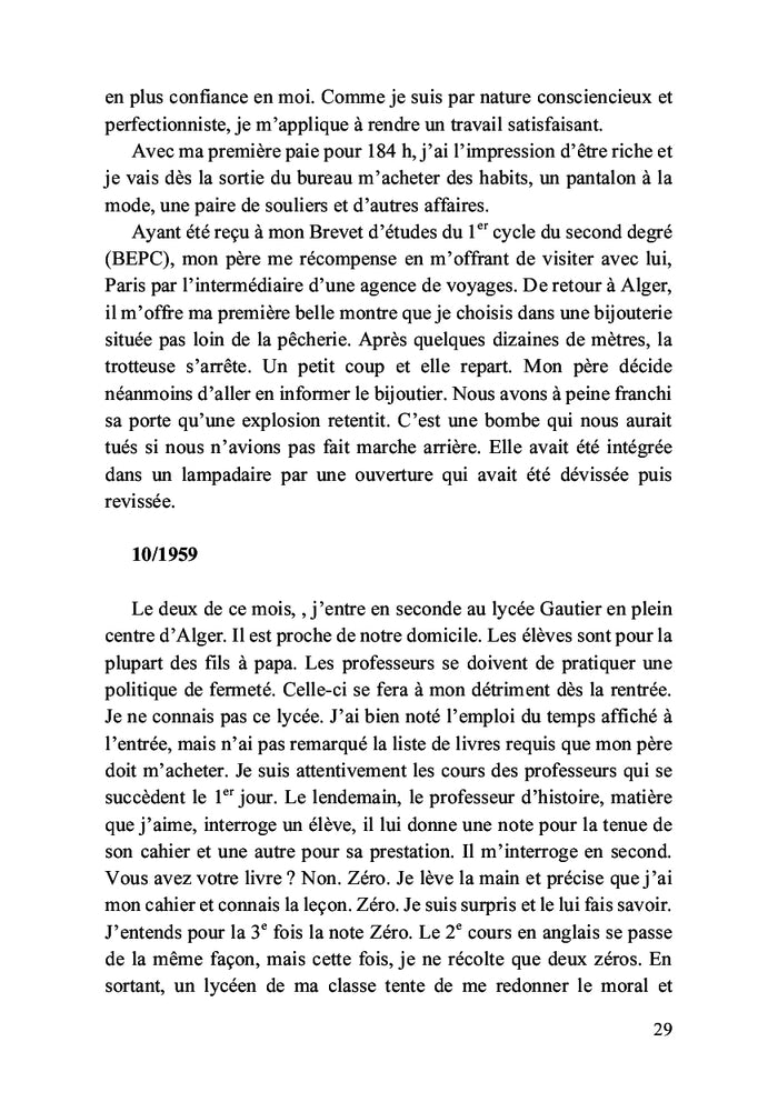 Mémoires d'un patriote algéro-boufarikois