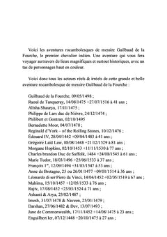Les aventures rocambolesques de messire Guilbaud de la Fourche