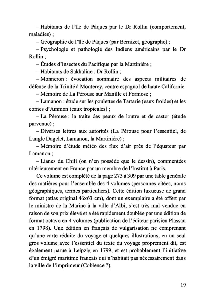 L'exploration de La Pérouse (1785-88) rendue publique en 1797 par le général Millet Mureau