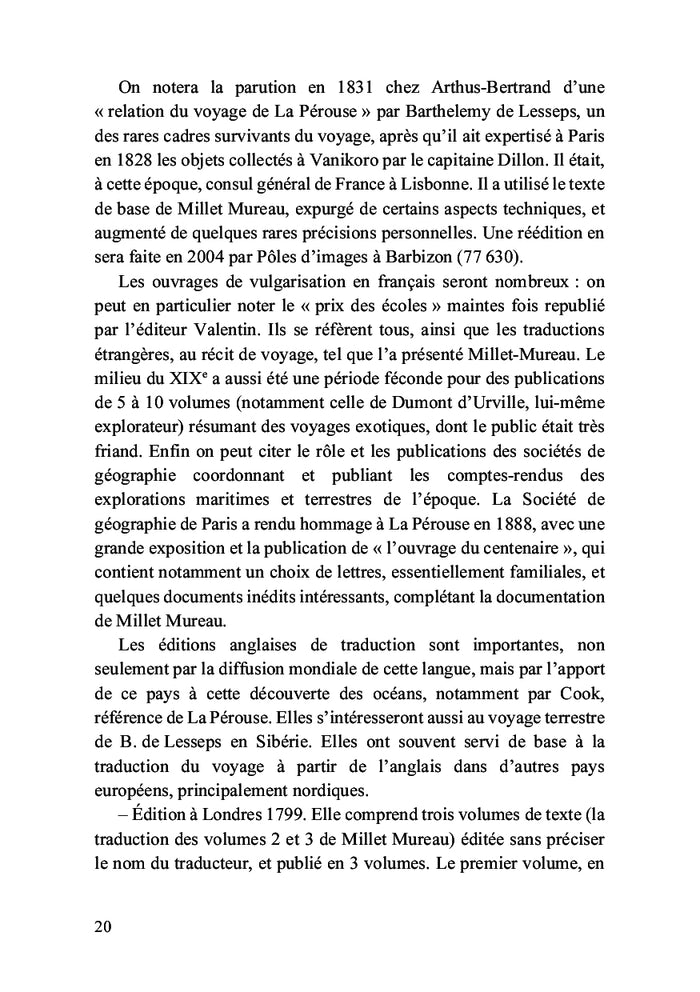 L'exploration de La Pérouse (1785-88) rendue publique en 1797 par le général Millet Mureau