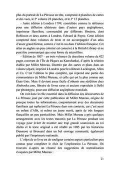 L'exploration de La Pérouse (1785-88) rendue publique en 1797 par le général Millet Mureau