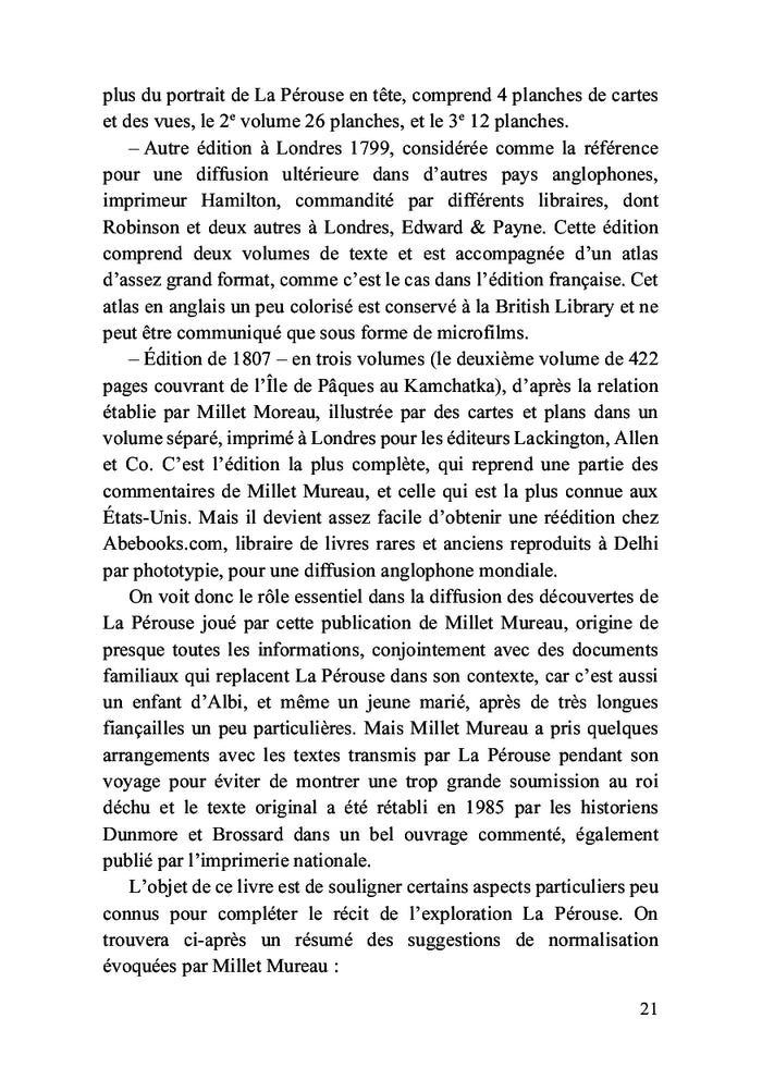 L'exploration de La Pérouse (1785-88) rendue publique en 1797 par le général Millet Mureau