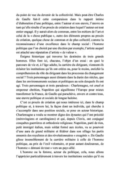 Charlemagne, Napoléon, de Gaulle :trois artistes de la grande Histoire