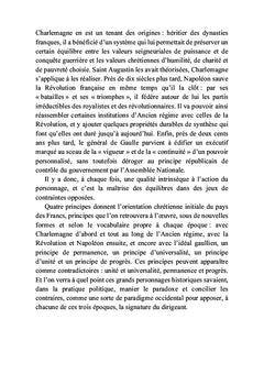 Charlemagne, Napoléon, de Gaulle :trois artistes de la grande Histoire