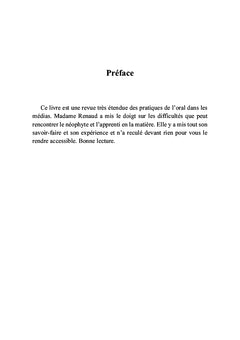 La communication orale dans les médias