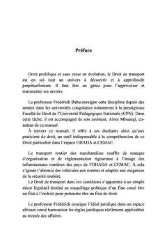 Manuel simplifié du droit des transports routier et maritime(OHADA et CEMAC)