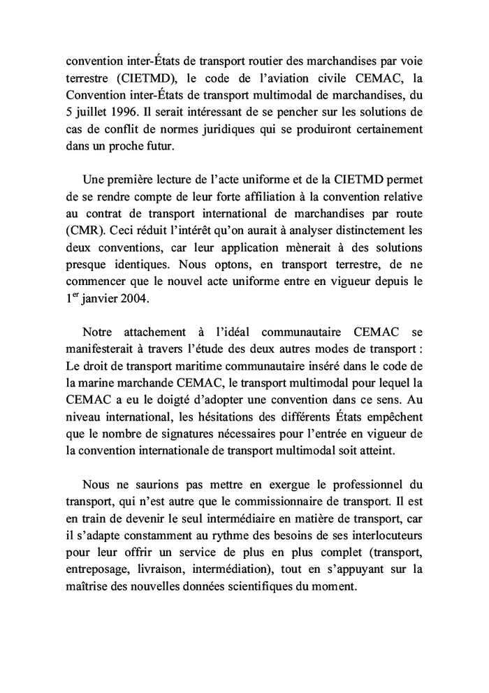 Manuel simplifié du droit des transports routier et maritime(OHADA et CEMAC)