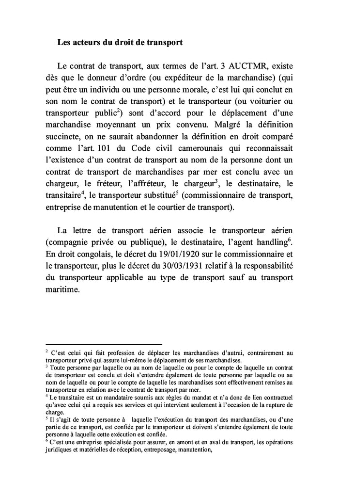 Manuel simplifié du droit des transports routier et maritime(OHADA et CEMAC)