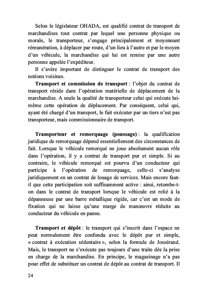 Manuel simplifié du droit des transports routier et maritime(OHADA et CEMAC)