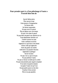 D'un pèlerinage à l'autre