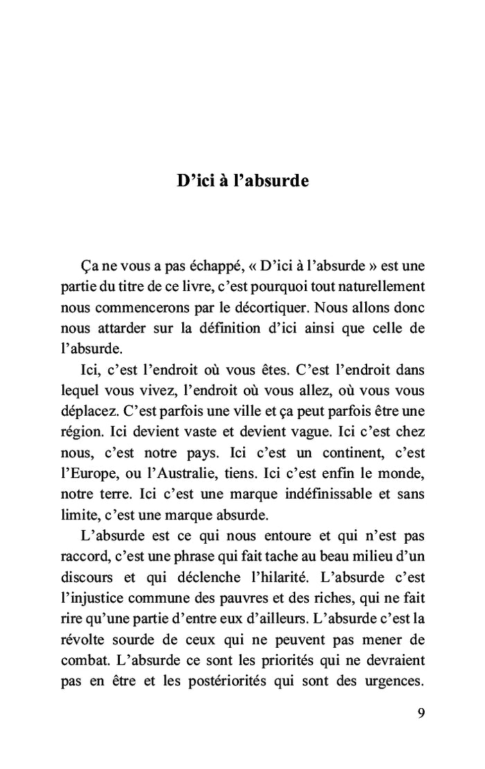 Pensées, d'ici à l'absurde