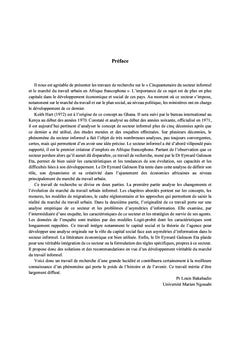 Cinquantenaire du secteur informel urbain et le marché du travail en Afrique francophone