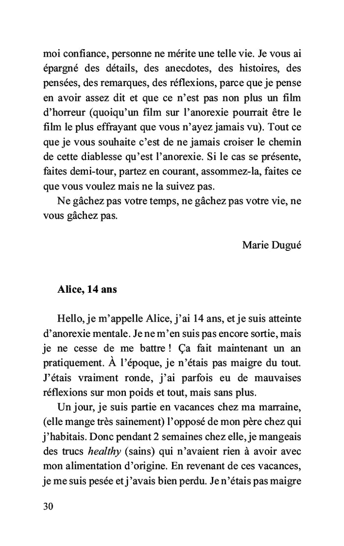 Anorexie, notre bataille