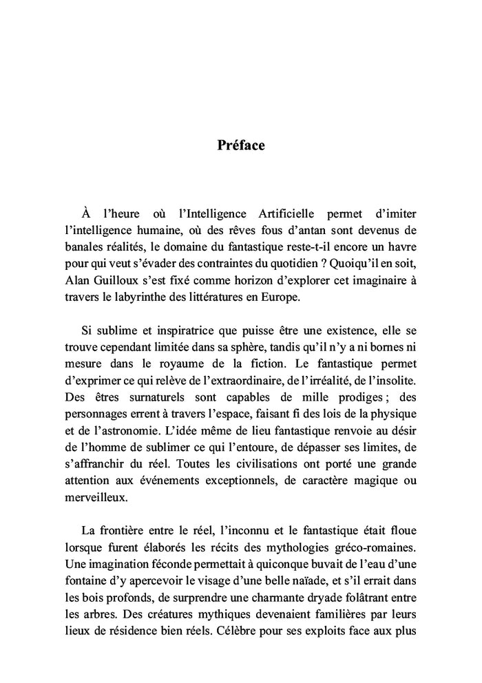 Les littératures fantastiques en Europe