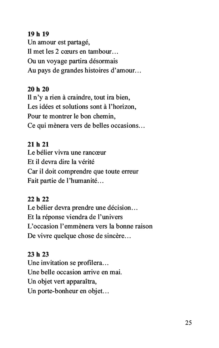 Les heures miroirs du zodiaque