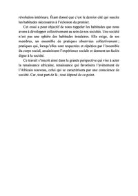 Pour une conscience de société en Afrique