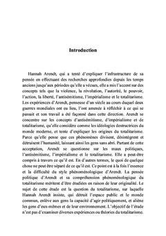 La question du totalitarisme chez Hannah Arendt