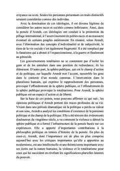 La question du totalitarisme chez Hannah Arendt