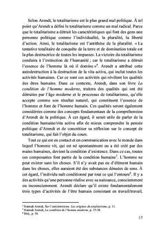 La question du totalitarisme chez Hannah Arendt