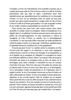 La politique de la lutte contre la corruption en Côte d'Ivoire