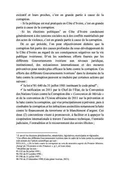 La politique de la lutte contre la corruption en Côte d'Ivoire