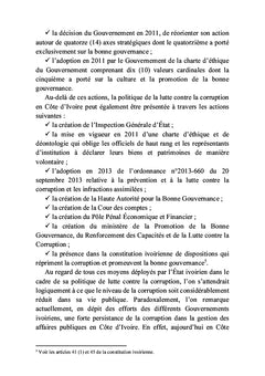 La politique de la lutte contre la corruption en Côte d'Ivoire