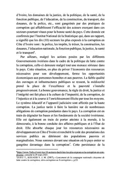 La politique de la lutte contre la corruption en Côte d'Ivoire