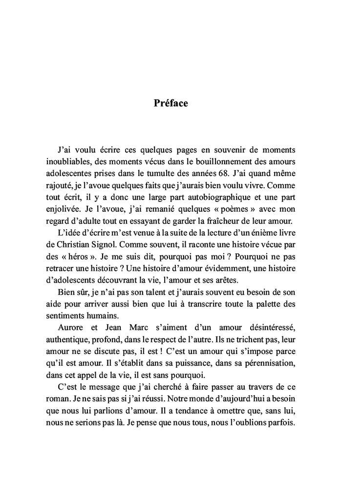 L'histoire d'Aurore et de Jean Marc