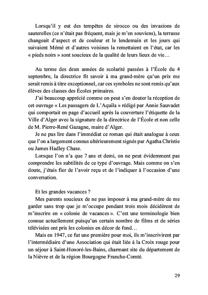 Mémoire de mes souvenirs