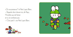 Petit Lapin Blanc fait du vélo