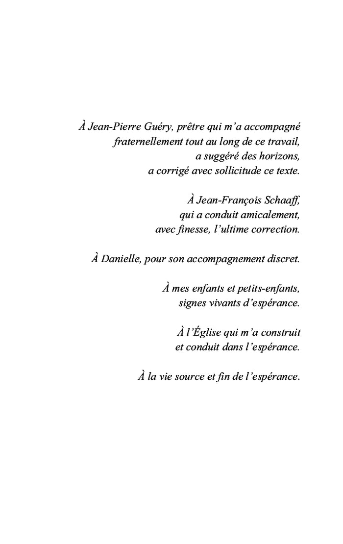 Vitalité de l'espérance