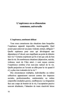 Vitalité de l'espérance