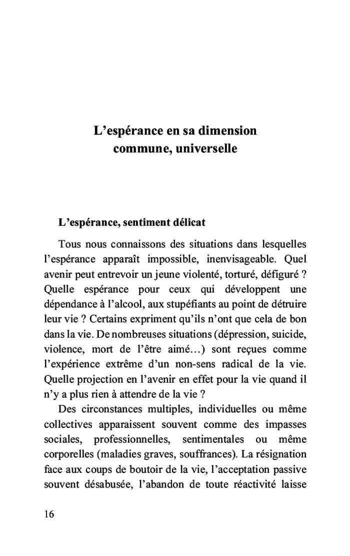 Vitalité de l'espérance